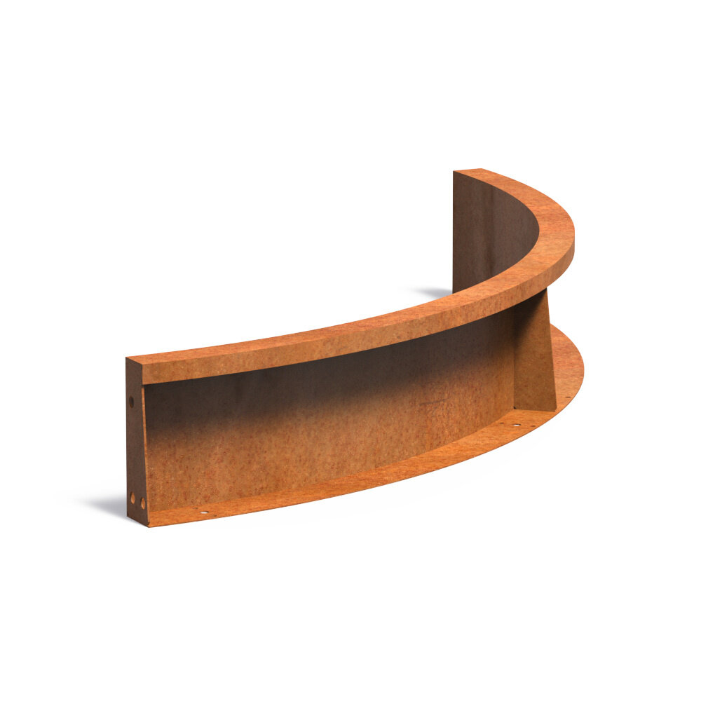 Keerwand cortenstaal 100 x 20 cm binnenbocht Keerwand cortenstaal 100 x 20 cm binnenbocht