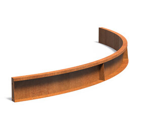 Keerwand cortenstaal 200 x 20 cm binnenbocht