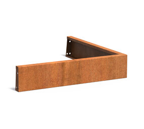 Keerwand cortenstaal 100 x 100 x 20 cm buitenhoek