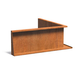 Keerwand cortenstaal 100 x 100 x 40 cm binnenhoek Keerwand cortenstaal 100 x 100 x 40 cm binnenhoek
