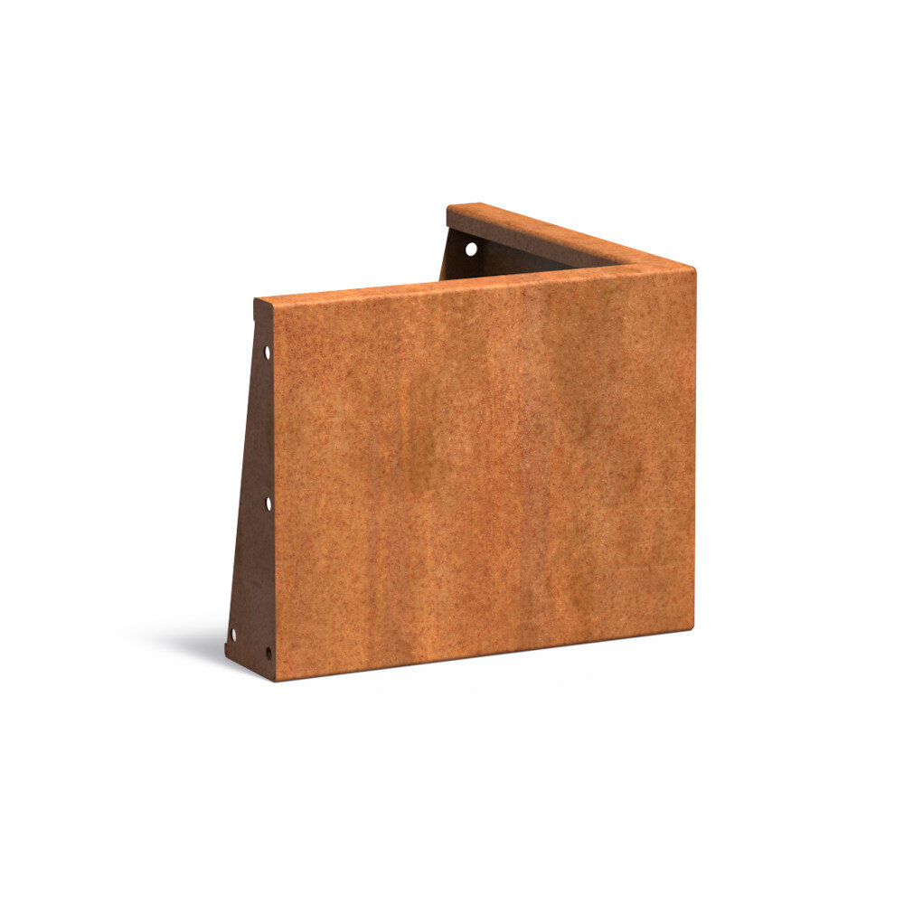 Keerwand cortenstaal 50 x 50 x 40 cm buitenhoek Keerwand cortenstaal 50 x 50 x 40 cm buitenhoek