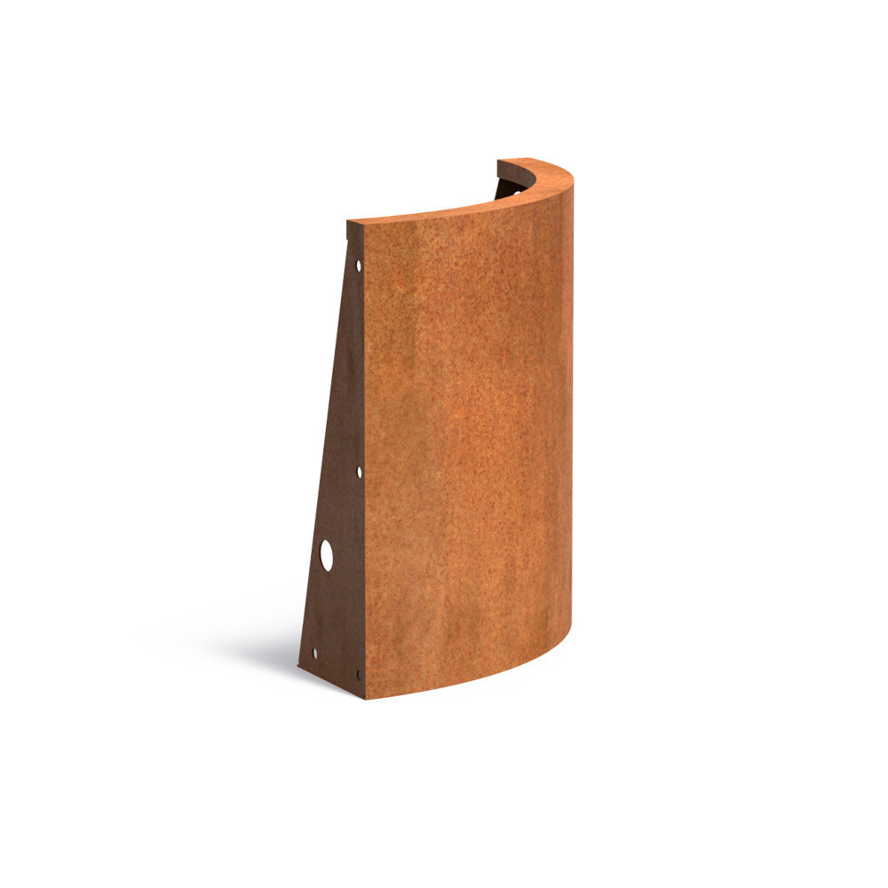 Keerwand cortenstaal 50 x 60 cm buitenbocht Keerwand cortenstaal 50 x 60 cm buitenbocht