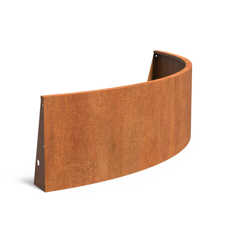Keerwand cortenstaal 200 x 60 cm buitenbocht Keerwand cortenstaal 200 x 60 cm buitenbocht