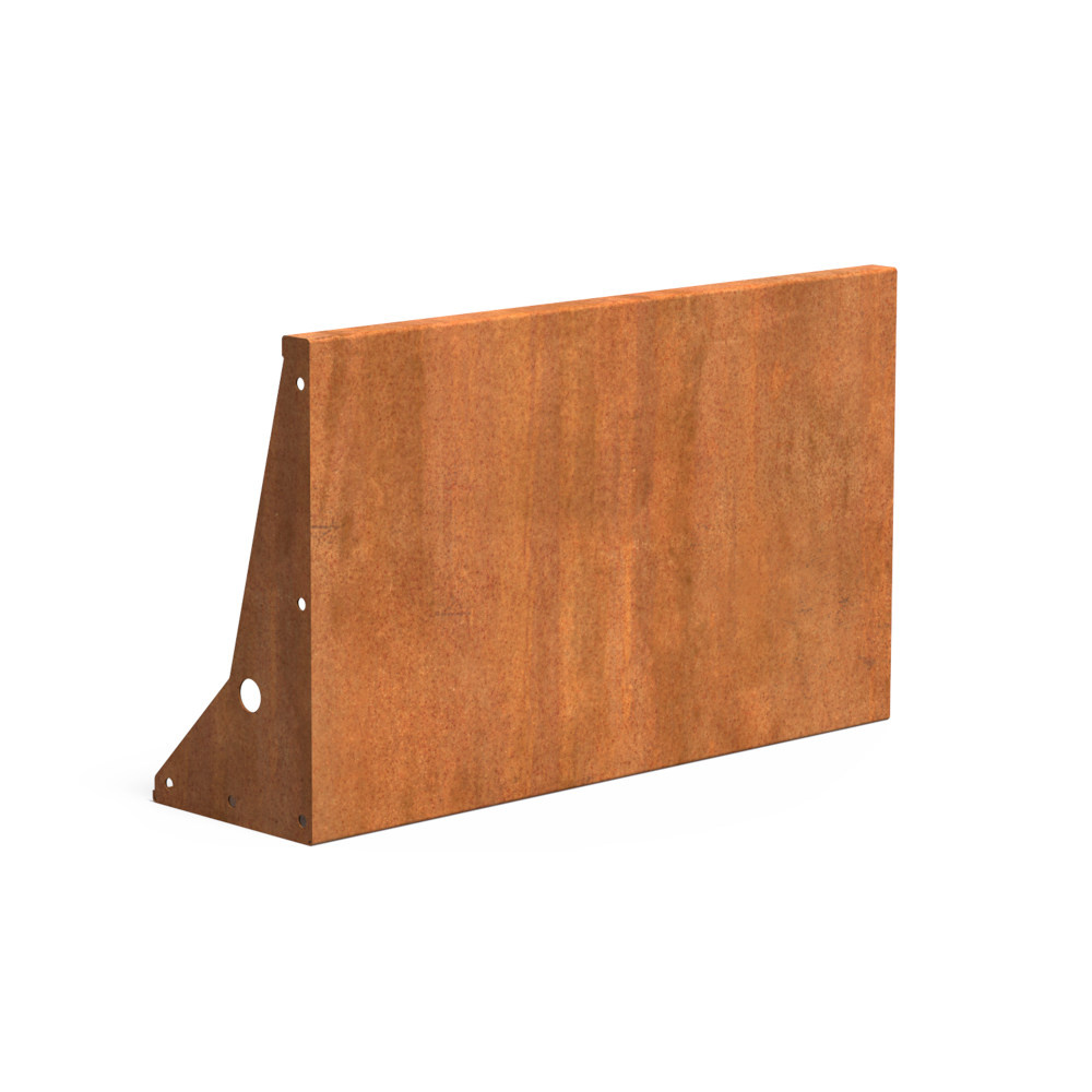Keerwand cortenstaal 100 x 60 cm recht afbeelding
