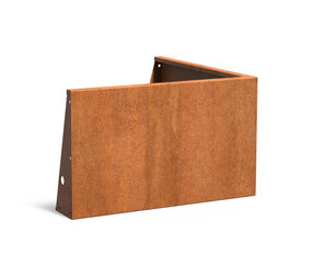 Keerwand cortenstaal 100 x 100 x 60 cm buitenhoek
