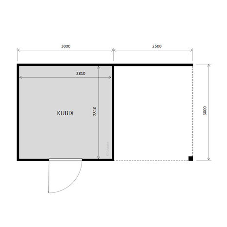 tuinhuis Kubix Douglas 300 x 300 cm + 250 cm overkapping tuinhuis Kubix Douglas 300 x 300 cm + 250 cm overkapping
