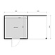 tuinhuis Kubix Douglas 300 x 300 cm + 250 cm overkapping tuinhuis Kubix Douglas 300 x 300 cm + 250 cm overkapping