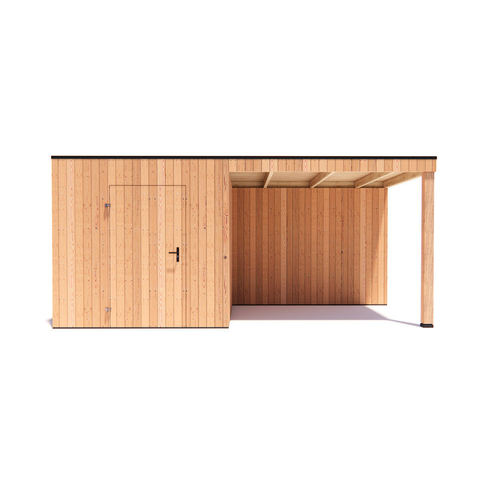 tuinhuis Kubix Douglas 250 x 250 cm + 300 cm overkapping tuinhuis Kubix Douglas 250 x 250 cm + 300 cm overkapping