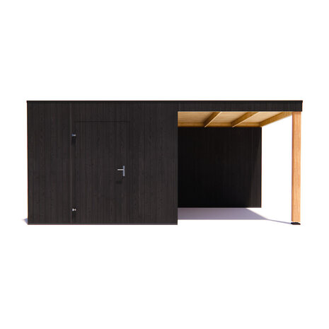 tuinhuis Kubix Vuren ZWART 300 x 300 + 250 cm overkapping tuinhuis Kubix Vuren ZWART 300 x 300 + 250 cm overkapping