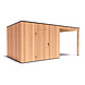tuinhuis Kubix Douglas 300 x 300 cm + 250 cm overkapping tuinhuis Kubix Douglas 300 x 300 cm + 250 cm overkapping