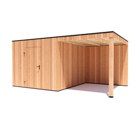 tuinhuis Kubix Douglas 300 x 300 cm + 250 cm overkapping tuinhuis Kubix Douglas 300 x 300 cm + 250 cm overkapping