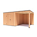 tuinhuis Kubix Douglas 300 x 300 cm + 250 cm overkapping tuinhuis Kubix Douglas 300 x 300 cm + 250 cm overkapping