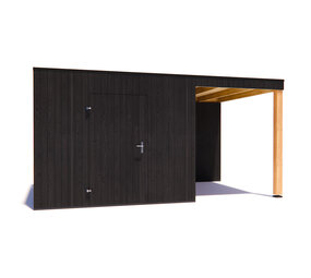 tuinhuis Kubix Vuren ZWART 300 x 300 + 200 cm overkapping tuinhuis Kubix Vuren ZWART 300 x 300 + 200 cm overkapping