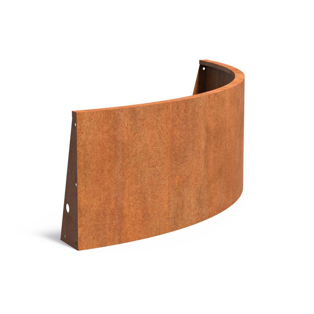 Keerwand cortenstaal 150 x 50 cm buitenbocht Keerwand cortenstaal 150 x 50 cm buitenbocht