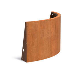 Keerwand cortenstaal 100 x 50 cm buitenbocht