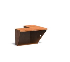 Keerwand + zitrand cortenstaal 50 x 50 cm binnenhoek Keerwand + zitrand cortenstaal 50 x 50 cm binnenhoek