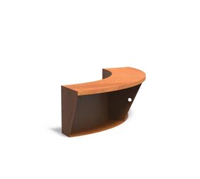 Keerwand + zitrand cortenstaal 100 x 50 cm binnenbocht