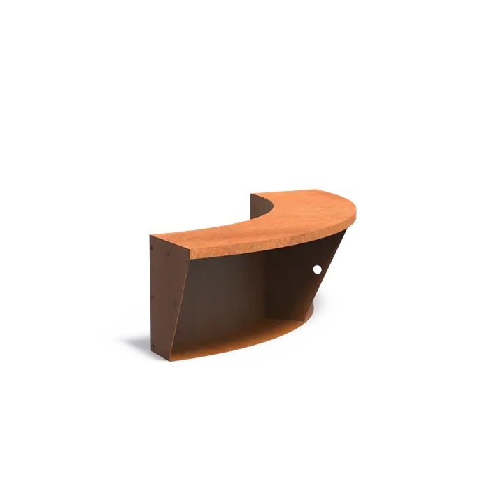 Keerwand zitrand cortenstaal 100 x 50 cm binnenbocht