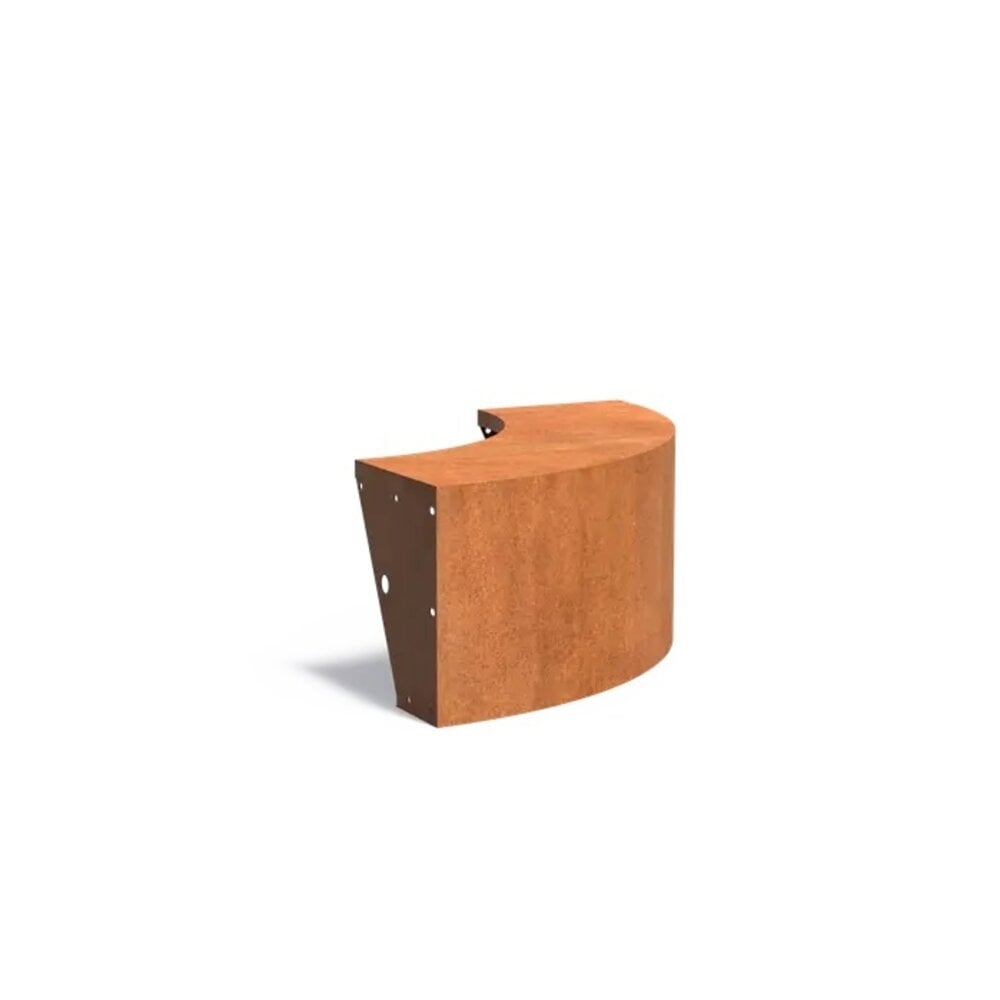 Keerwand + zitrand cortenstaal 100 x 50 cm buitenbocht Keerwand + zitrand cortenstaal 100 x 50 cm buitenbocht