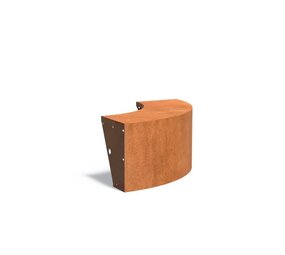 Keerwand + zitrand cortenstaal 100 x 50 cm buitenbocht Keerwand + zitrand cortenstaal 100 x 50 cm buitenbocht