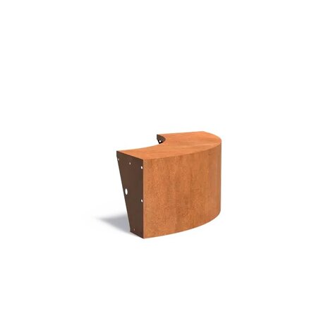 Keerwand + zitrand cortenstaal 100 x 50 cm buitenbocht Keerwand + zitrand cortenstaal 100 x 50 cm buitenbocht