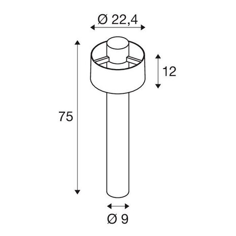 SLV Photoni CYL 75 ZWART tuinlamp SLV Photoni CYL 75 ZWART tuinlamp