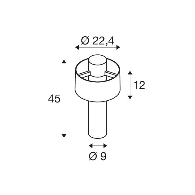 SLV Photoni CYL 45 ZWART tuinlamp