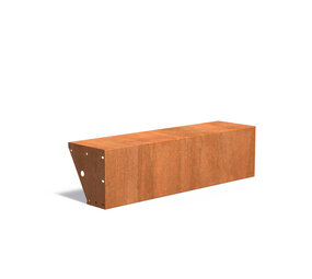 Keerwand + zitrand cortenstaal 150 x 40 x h.40 cm recht