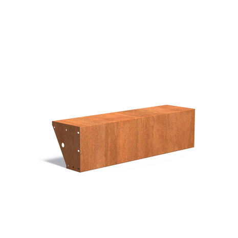 Keerwand + zitrand cortenstaal 150 x 40 x h.40 cm recht Keerwand + zitrand cortenstaal 150 x 40 x h.40 cm recht