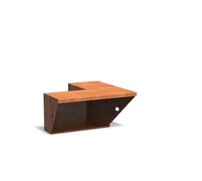 Keerwand + zitrand cortenstaal 50 x 50 x h. 40 cm binnenhoek Keerwand + zitrand cortenstaal 50 x 50 x h. 40 cm binnenhoek