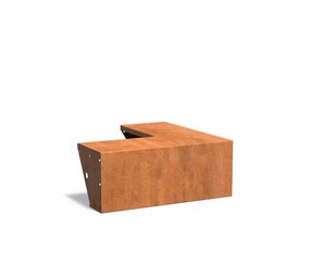 Keerwand + zitrand cortenstaal 100 x 100 x h. 40 cm buitenhoek Keerwand + zitrand cortenstaal 100 x 100 x h. 40 cm buitenhoek