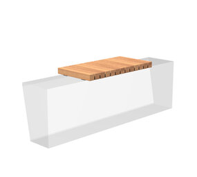 Zitting recht 99 x 50 x 7.2 cm hardhout