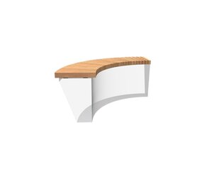 Zitting  recht voor 100 cm binnenbocht hardhout Zitting  recht voor 100 cm binnenbocht hardhout