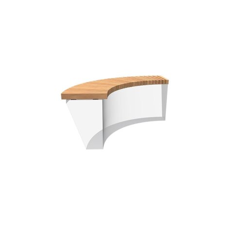 Zitting  recht voor 100 cm binnenbocht hardhout Zitting  recht voor 100 cm binnenbocht hardhout