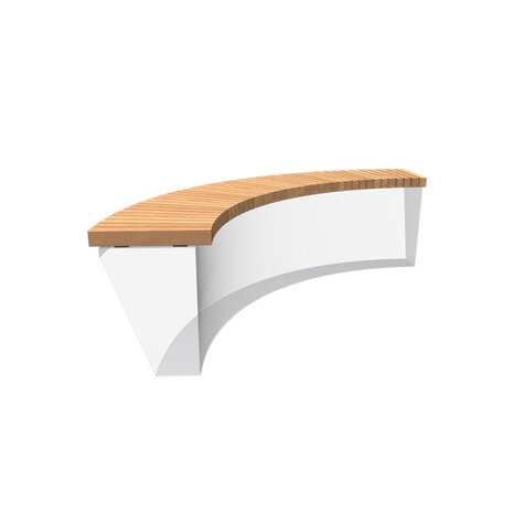 Zitting  recht voor 150 cm binnenbocht hardhout Zitting  recht voor 150 cm binnenbocht hardhout