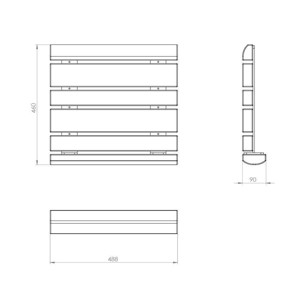 Zitting afgerond 49 x 46 x 9 cm hardhout Zitting afgerond 49 x 46 x 9 cm hardhout