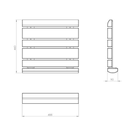 Zitting afgerond 49 x 46 x 9 cm hardhout Zitting afgerond 49 x 46 x 9 cm hardhout