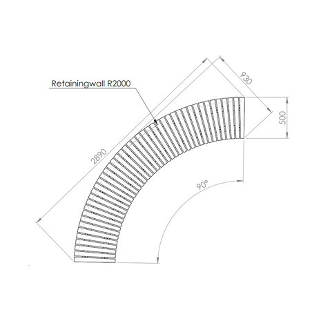 Zitting  recht voor 200 cm buitenbocht bamboe Zitting  recht voor 200 cm buitenbocht bamboe