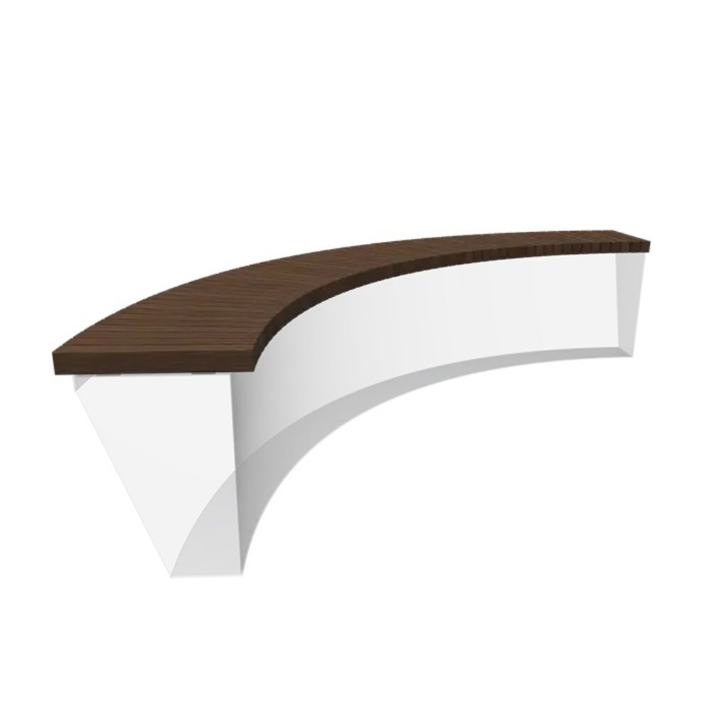 Zitting  recht voor 200 cm binnenbocht bamboe Zitting  recht voor 200 cm binnenbocht bamboe