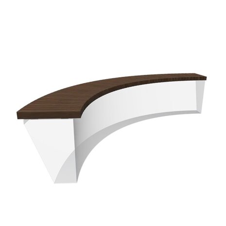 Zitting  recht voor 200 cm binnenbocht bamboe Zitting  recht voor 200 cm binnenbocht bamboe