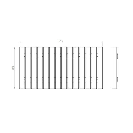 Zitting  recht 100 cm bamboe Zitting  recht 100 cm bamboe