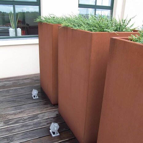 Andes cortenstaal 100x100x40x60 cm hoek plantenbak Andes cortenstaal 100x100x40x60 cm hoek plantenbak
