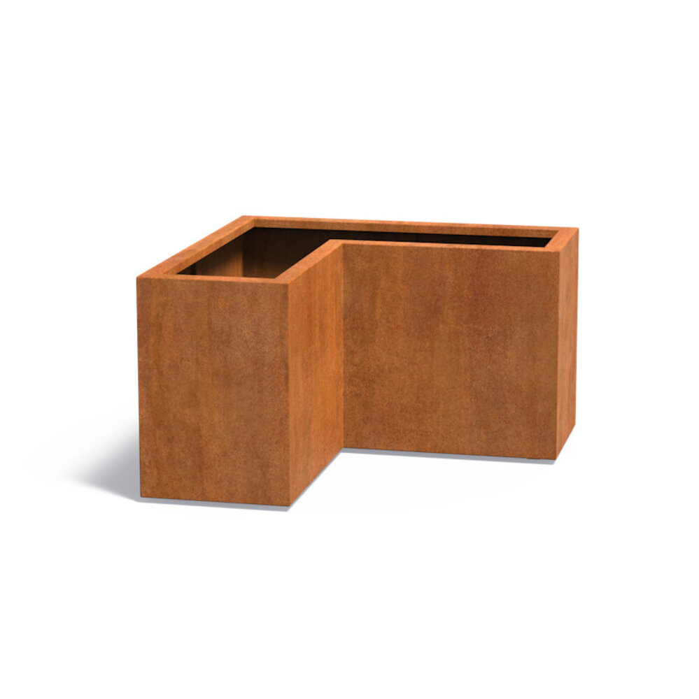 Andes cortenstaal 100x100x40x60 cm hoek plantenbak Andes cortenstaal 100x100x40x60 cm hoek plantenbak