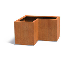 Andes cortenstaal 100x100x50x60 cm hoek plantenbak Andes cortenstaal 100x100x50x60 cm hoek plantenbak