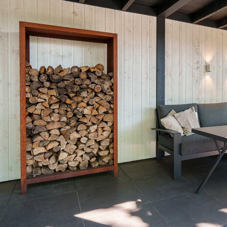 Forno LOGG houtopslag 180 x 40 x 180 cm cortenstaal Forno LOGG houtopslag 180 x 40 x 180 cm cortenstaal