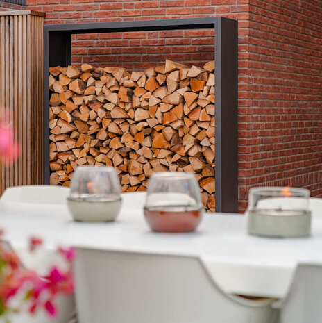 Forno LOGG houtopslag 100 x 40 x 180 cm zwart Forno LOGG houtopslag 100 x 40 x 180 cm zwart