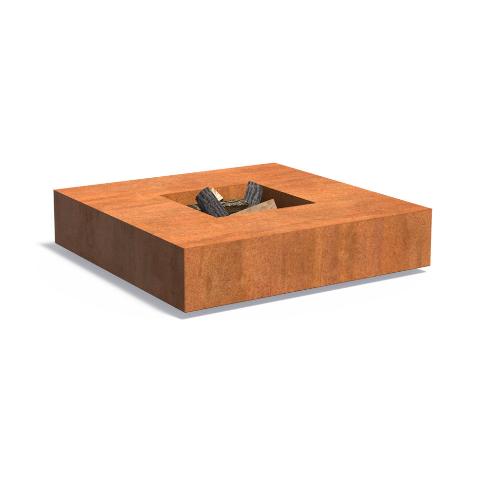 Forno vuurtafel QUAD cortenstaal 120 x 120 x 28 cm afbeelding