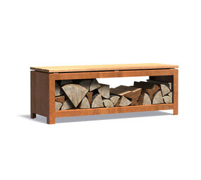 Forno LOGG houtopslag 120 x 40 x 43 cm cortenstaal Forno LOGG houtopslag 120 x 40 x 43 cm cortenstaal