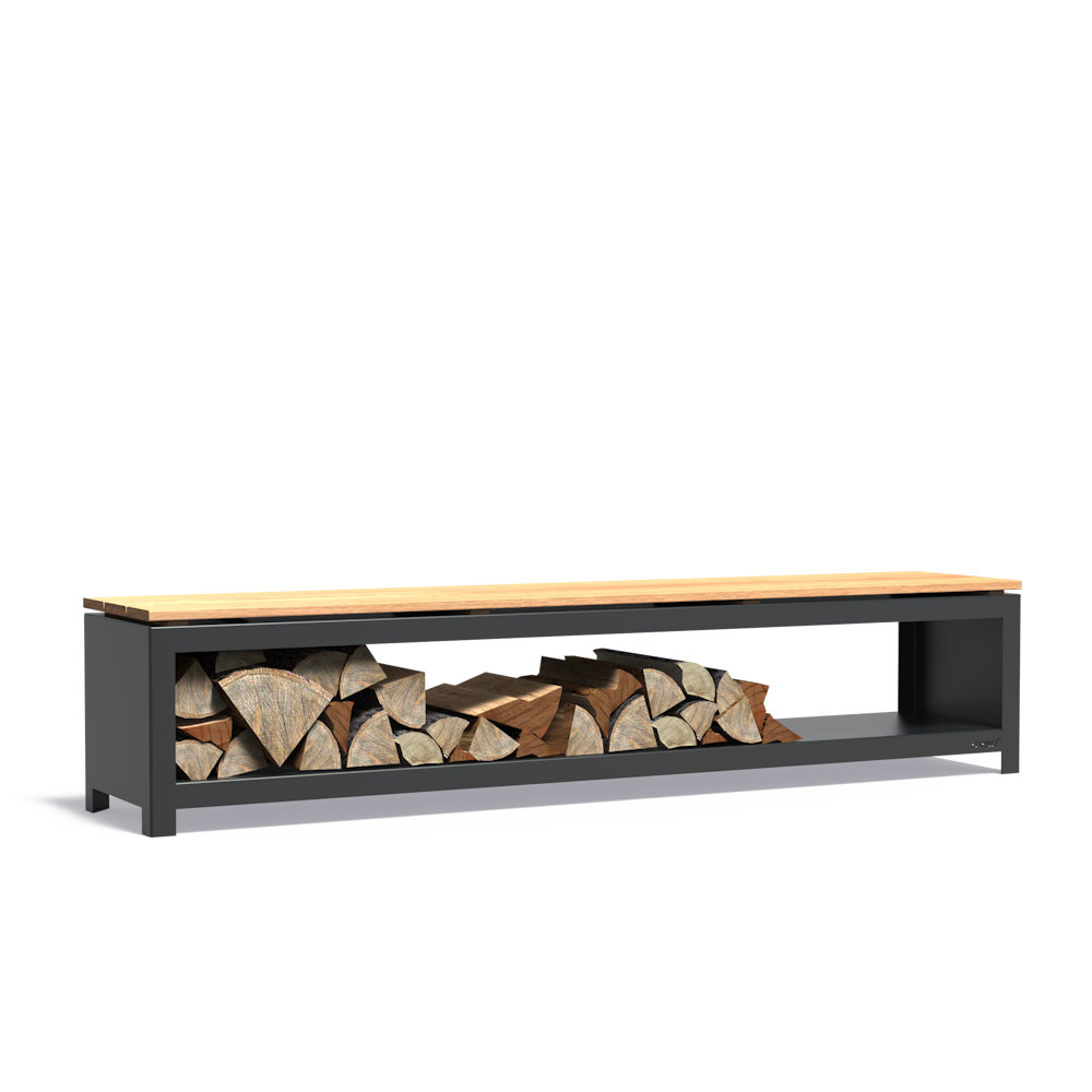 Forno LOGG houtopslag 200 x 40 x 43 cm Zwart afbeelding