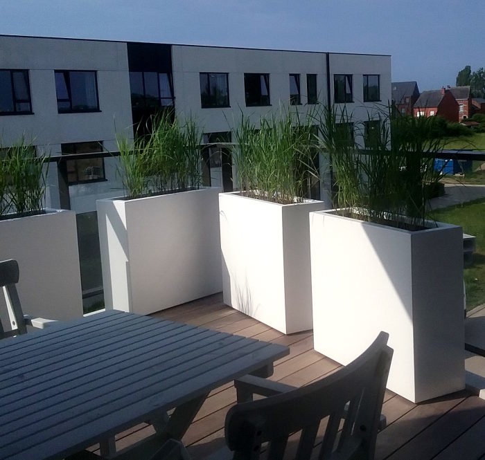 FLORIDA aluminium 100x100x40x80 cm hoek plantenbak